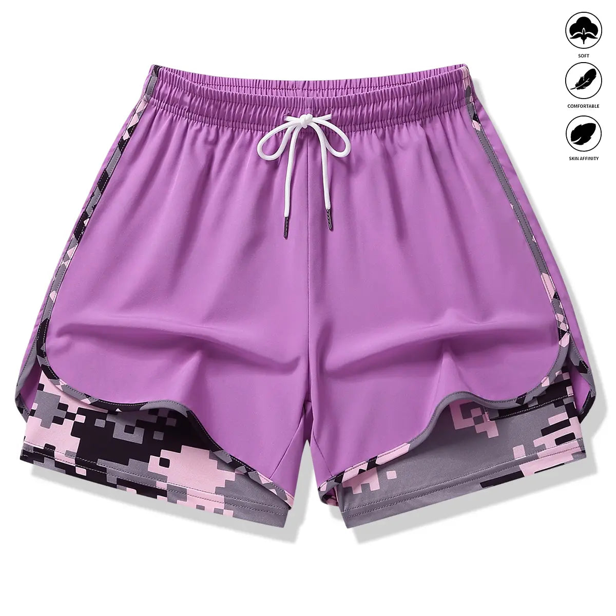 3-Pack Women’S Casual Athletic Shorts with Built-In Liner, Drawstring, Elastic Waistband—Suitable for Outdoor Sports, Fitness, Running, and Casual Wear; Women’S Shorts, Athletic Shorts, Womenswear