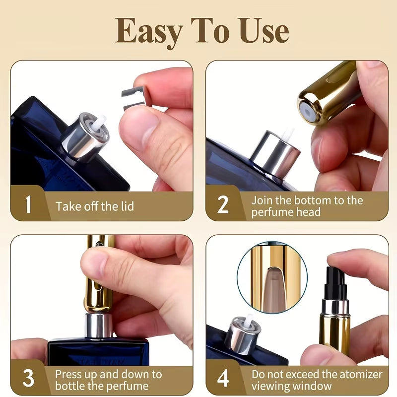 Mini Refillable Perfume Atomizer Aluminum, Travel Perfume Atomizer 5Ml, Portable Perfume Dispenser, Refillable Perfume Case Rugg
